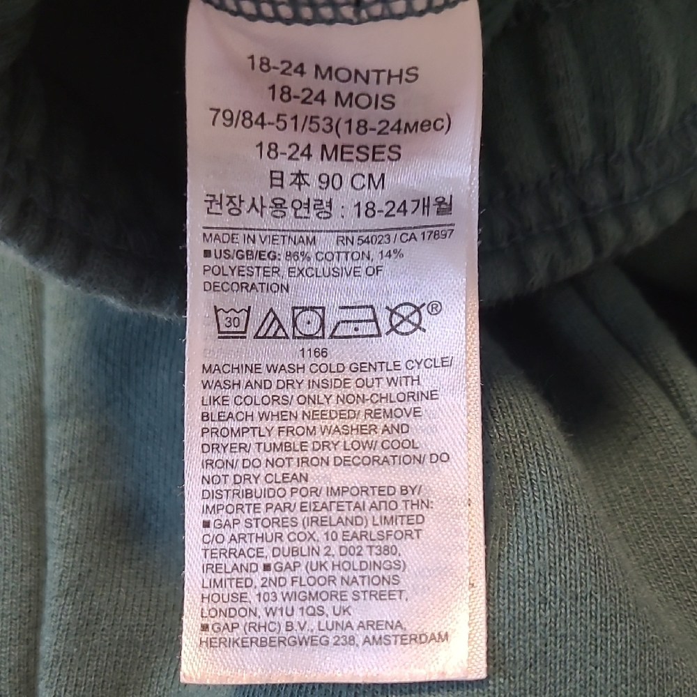 Baby GAP Disney Green Kids Sweatpants with Mickey Patch - Picture 9 of 9